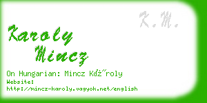 karoly mincz business card